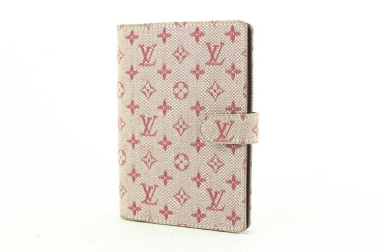 Louis Vuitton Olive Grey Mini Lin Monogram Small Ring Agenda PM Diary Cover  For Sale at 1stDibs