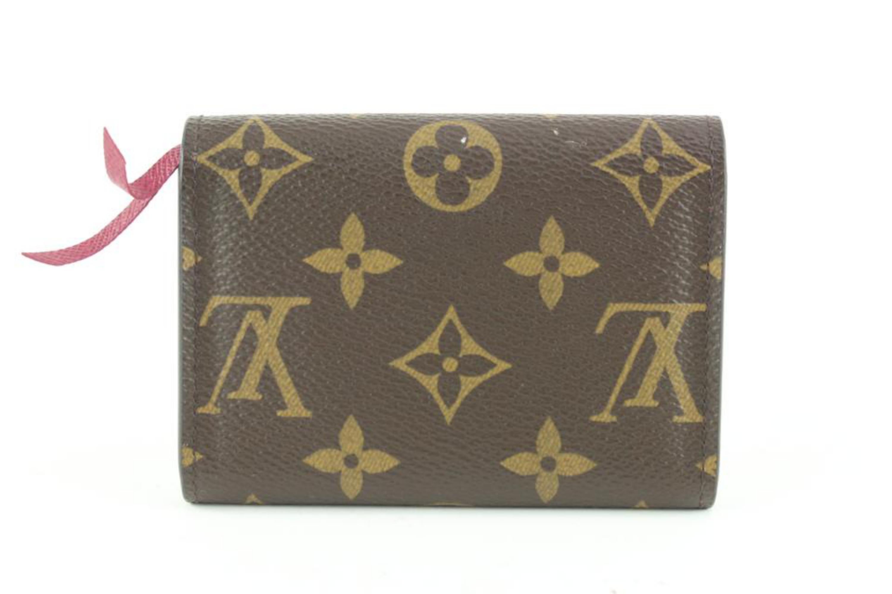Louis Vuitton Burgundy Monogram Rosalie Compact Wallet Coin Purse 1222lv32 In Excellent Condition In Dix hills, NY