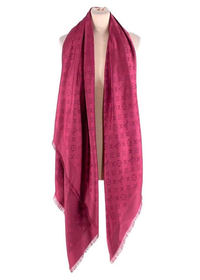 Louis Vuitton - Monogram Cashmere Silk Shawl Light Pink