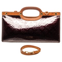 Louis Vuitton Burgundy Monogram Vernis Leather Roxbury Bag with monogram