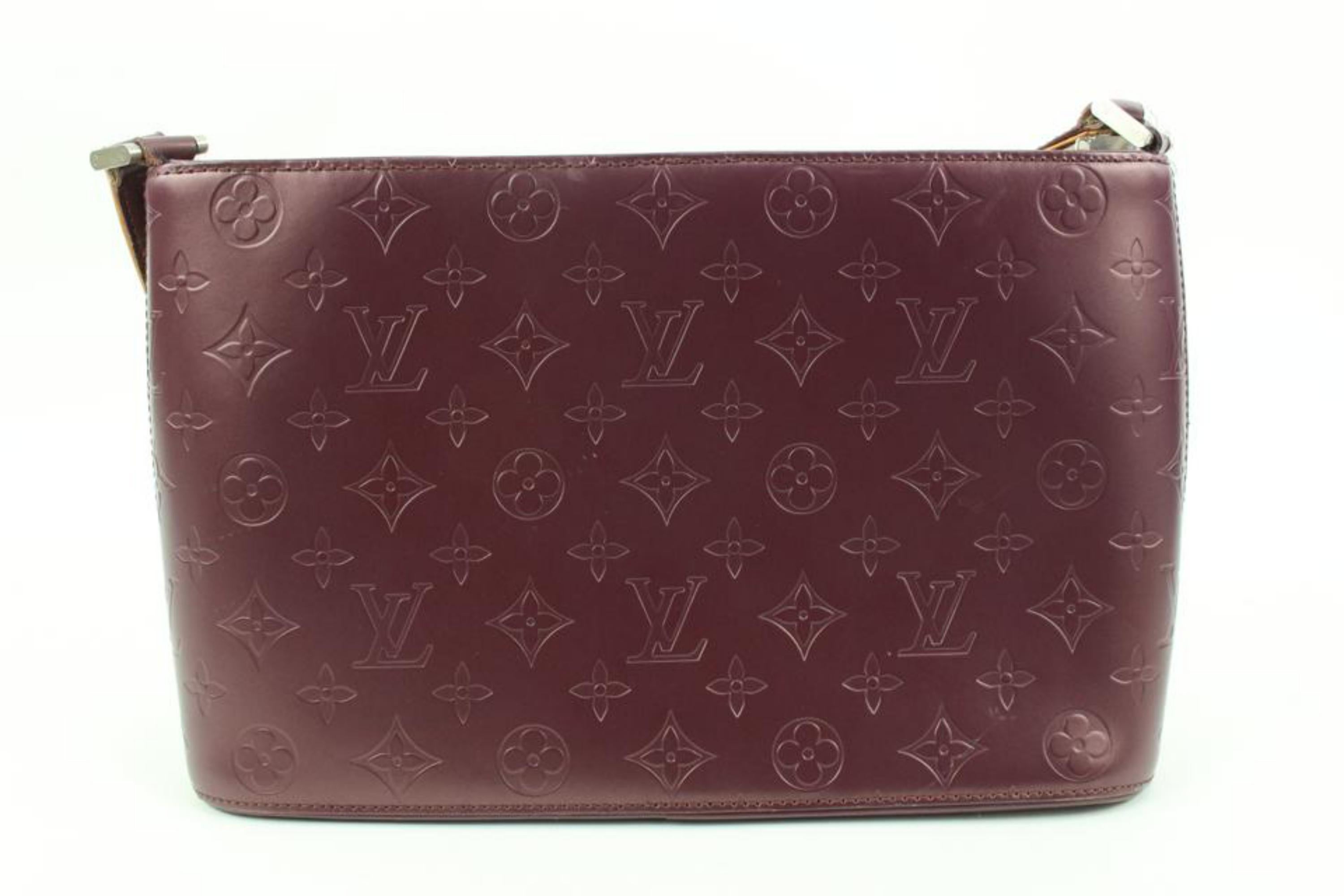 Louis Vuitton Burgundy Monogram Vernis Mat Allston Shoulder bag 80lv225s In Good Condition In Dix hills, NY