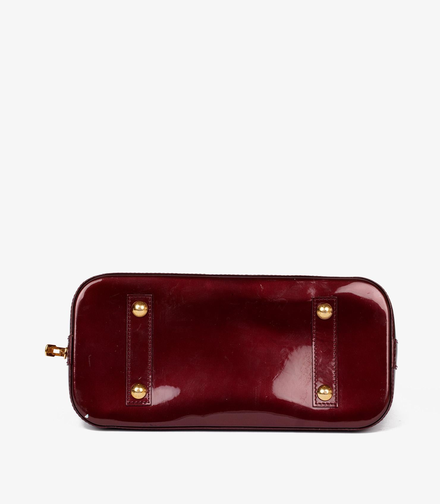 Women's Louis Vuitton Burgundy Monogram Vernis Patent Leather Alma PM