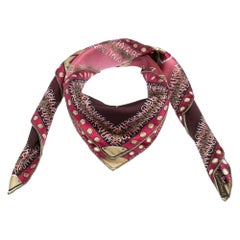 Louis Vuitton - Burgundy Ombre Monogram Map Silk Square - Echarpe