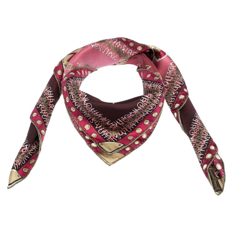 Louis Vuitton Burgundy Ombre Monogram Map Silk Square Scarf at 1stDibs |  burgandy ombre