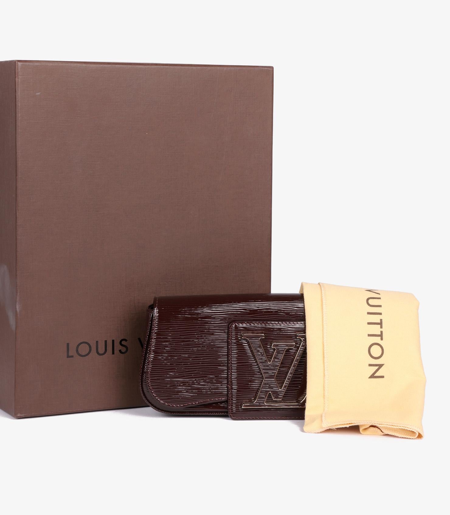 Louis Vuitton Burgundy Patent Epi Leather Sobe Clutch For Sale 5