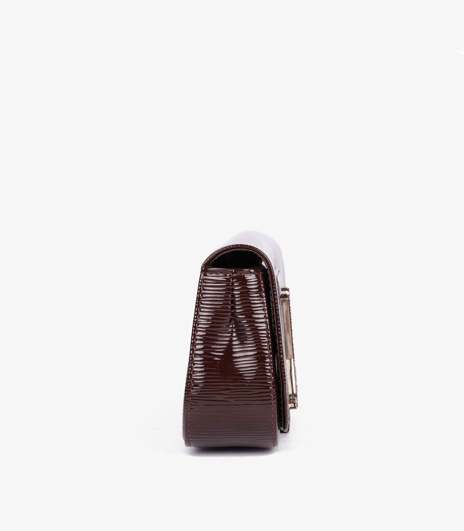Black Louis Vuitton Burgundy Patent Epi Leather Sobe Clutch For Sale