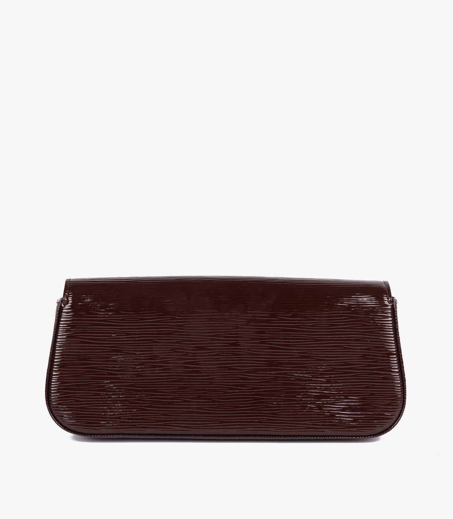 Women's or Men's Louis Vuitton Burgundy Patent Epi Leather Sobe Clutch For Sale