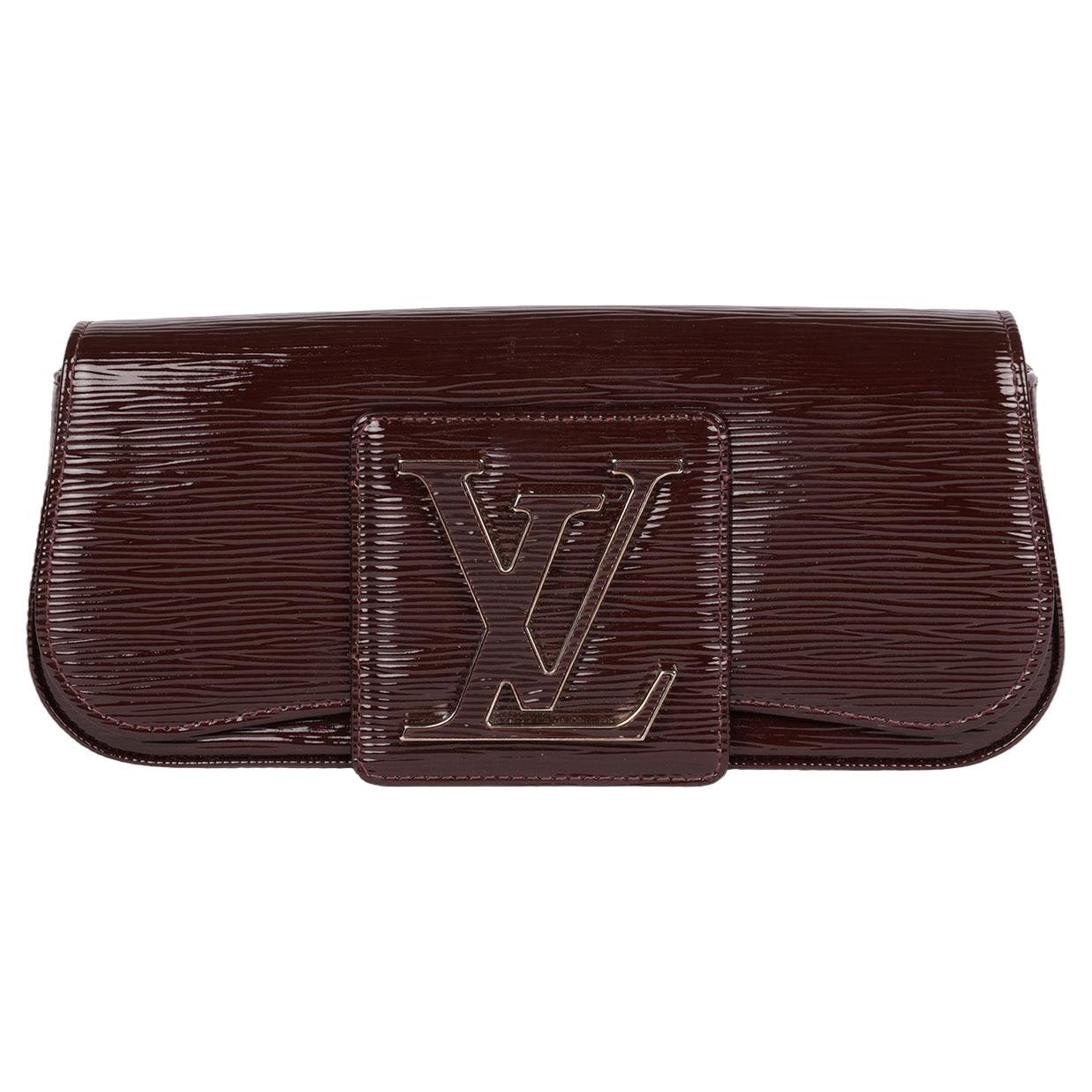 Louis Vuitton Burgundy Patent Epi Leather Sobe Clutch For Sale