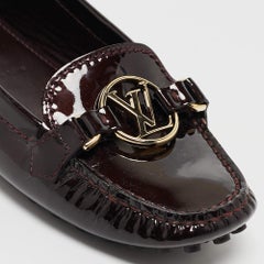 Louis Vuitton Burgundy Patent Leather Dauphine Loafers Size 36