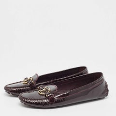 Louis Vuitton Burgundy Patent Leather Dauphine Loafers Size 42