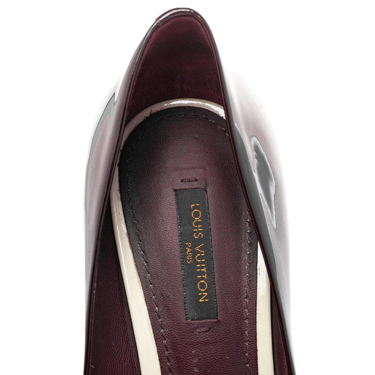 Louis Vuitton Burgundy Patent leather Oxford Loafers Size 39 Louis