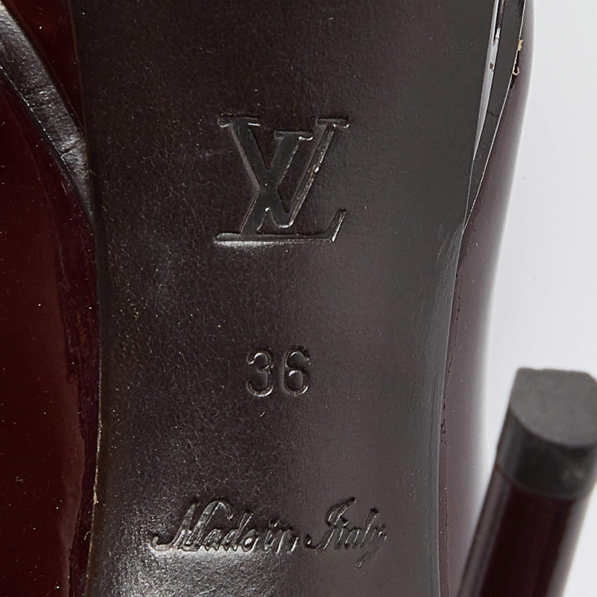 Louis Vuitton Burgundy Patent Leather Eyeline Pumps Size 36 3