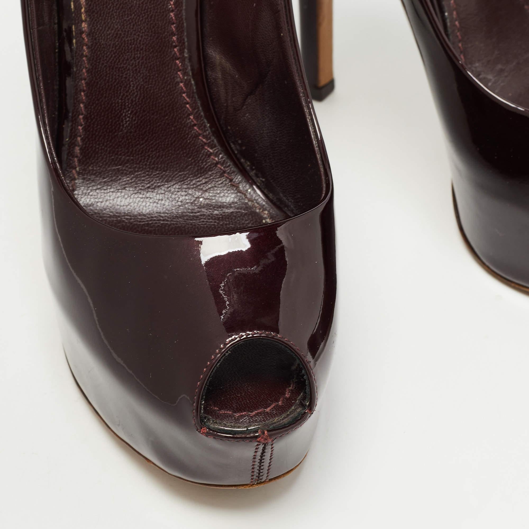 Louis Vuitton Burgundy Patent Leather Oh Really! Pumps Size 37.5 1
