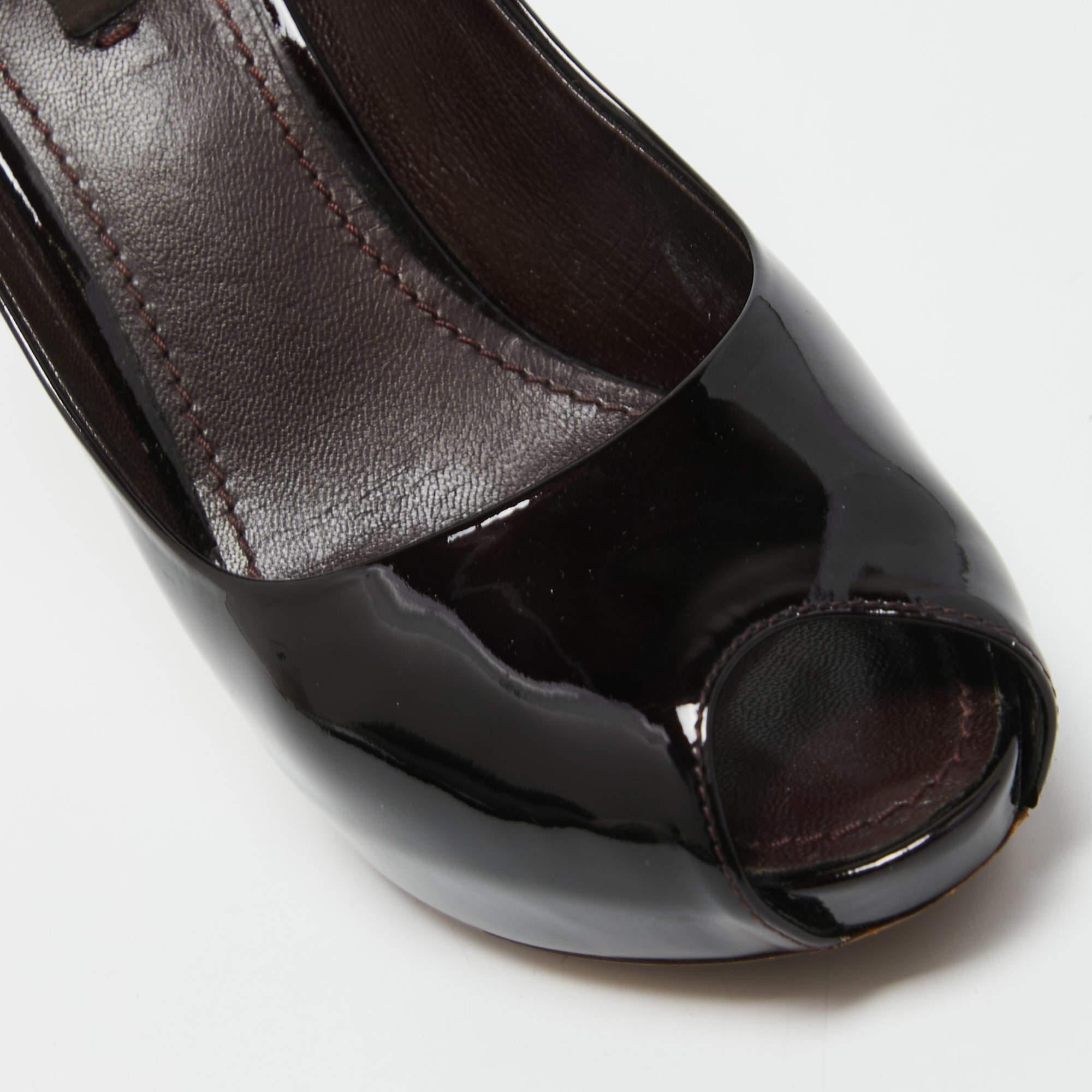 Louis Vuitton Burgundy Patent Leather Oh Really! Pumps Size 38 For Sale 2