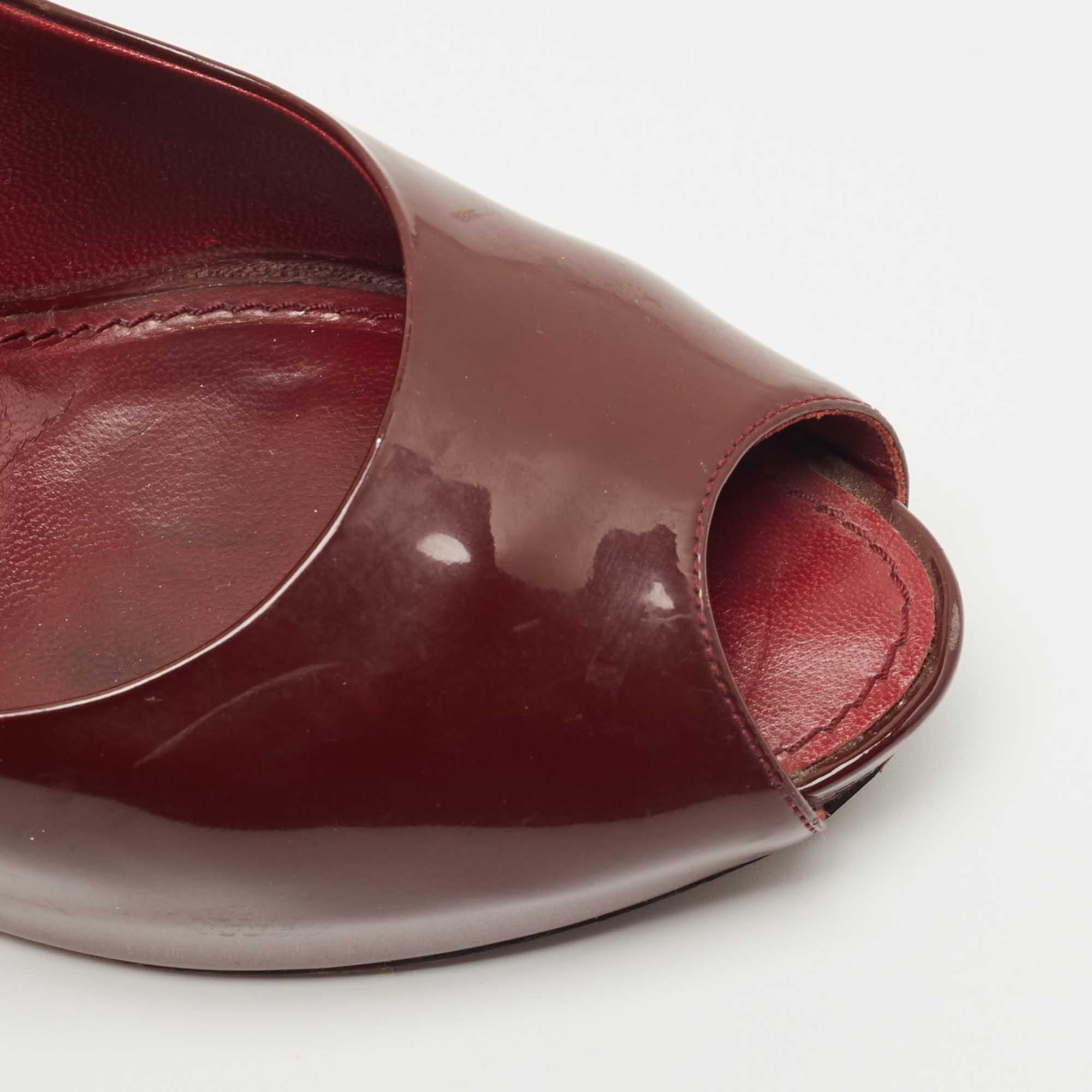 Louis Vuitton Burgundy Patent Leather Oh Really! Pumps Size 39 For Sale 1