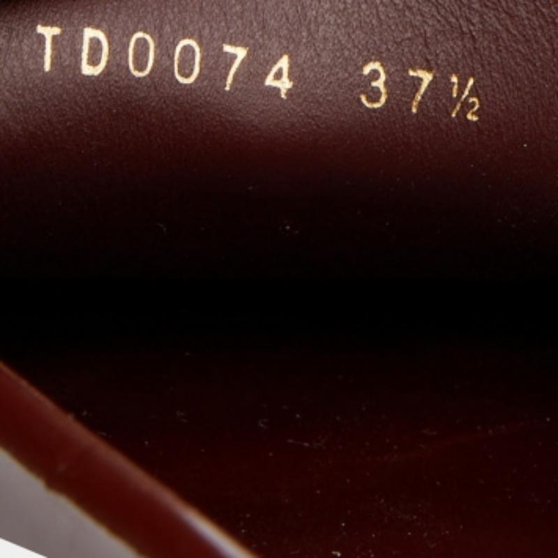 Louis Vuitton Burgundy Patent Leather Slip On Loafers Size 37.5 For Sale 2