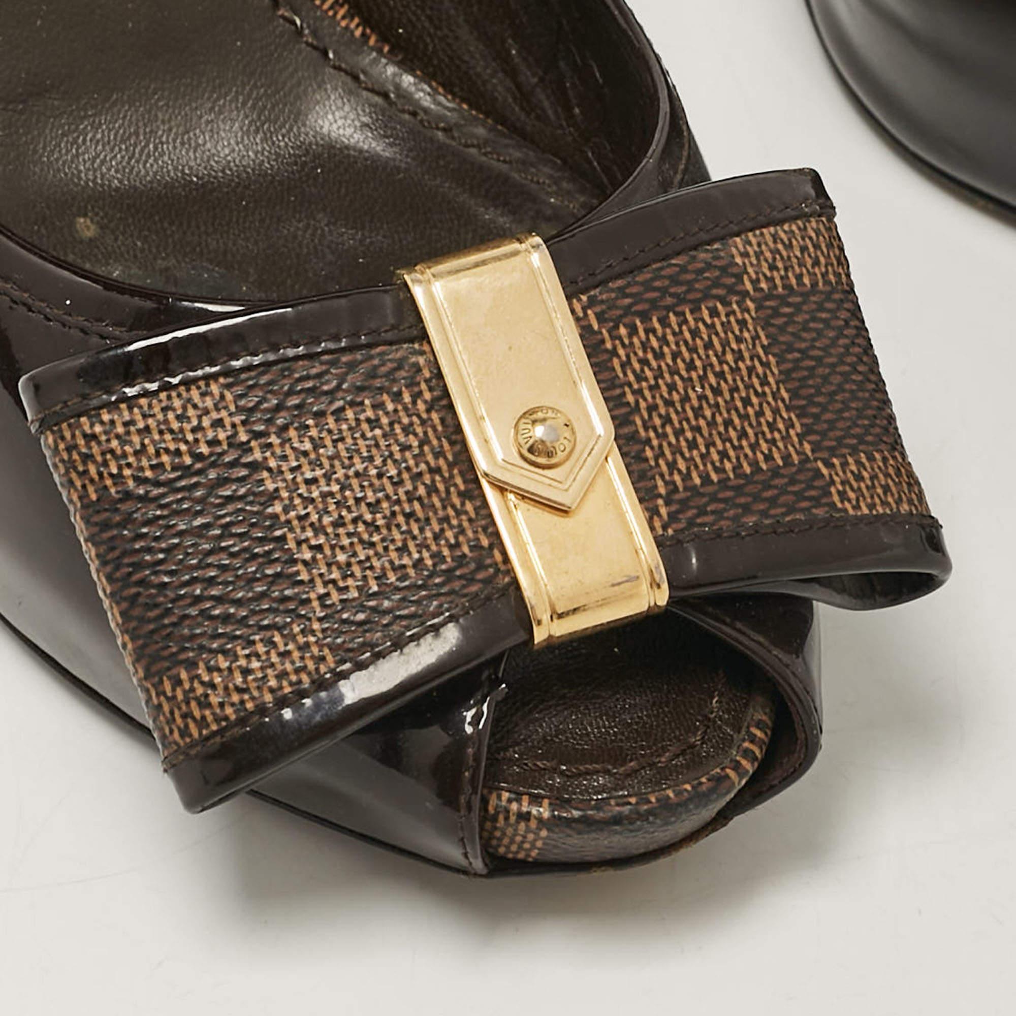 Louis Vuitton Bombas de punta Valentine de charol burdeos talla 37 en venta 3