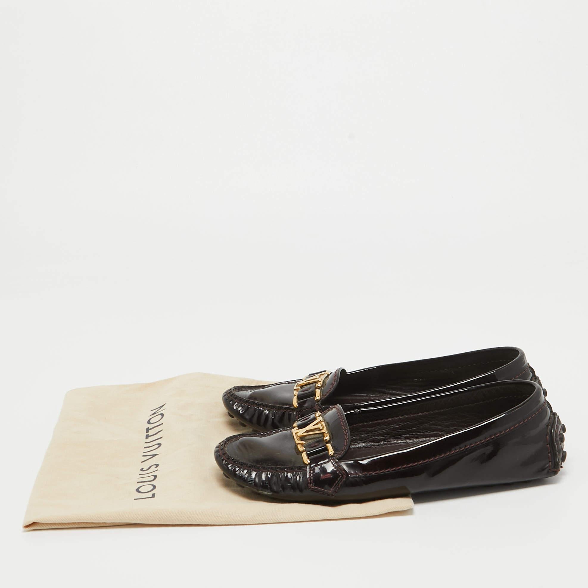 Louis Vuitton Burgundy Patent Oxford Loafers Größe 36.5 im Angebot 4