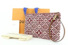 Louis Vuitton Burgundy Red Monogram Since 1854 Neverfull Pochette Wristlet