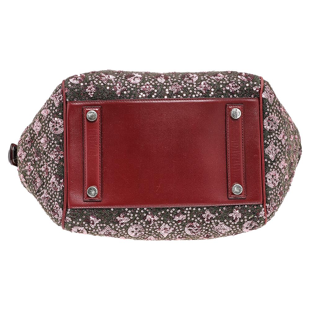Women's Louis Vuitton Burgundy Sequin Monogram Sunshine Express North-South Bag