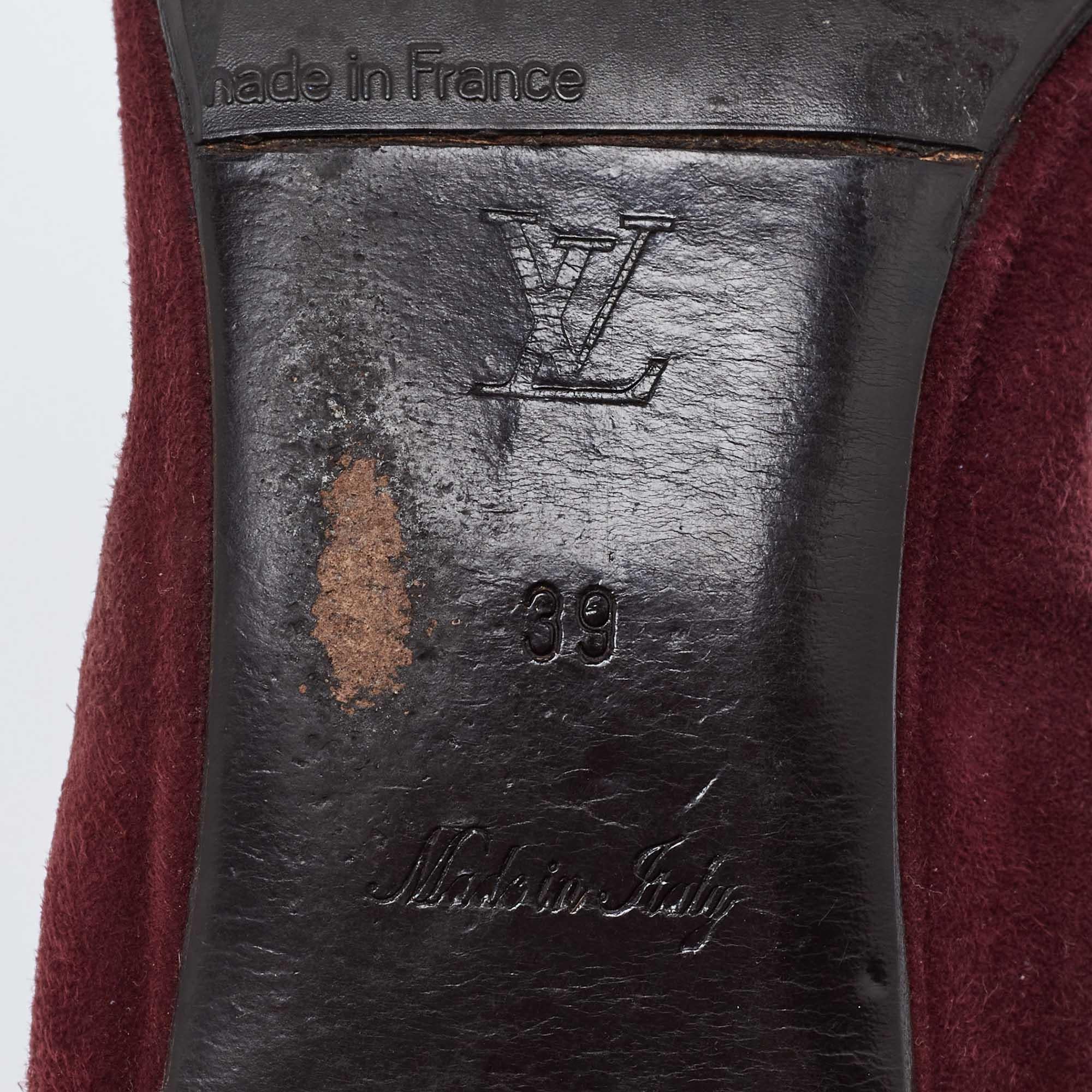 Bailarinas con lazo de ante burdeos Louis Vuitton talla 39 en venta 3