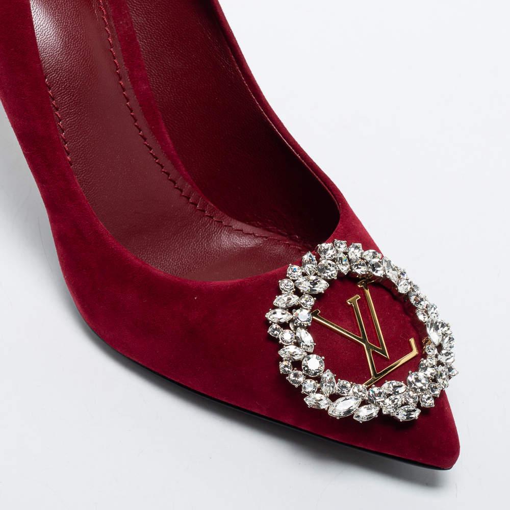 Louis Vuitton Burgundy Suede Madeleine Pumps Size 38.5 3
