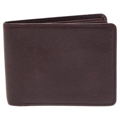 Used Louis Vuitton Burgundy Taiga Leather Bifold Wallet