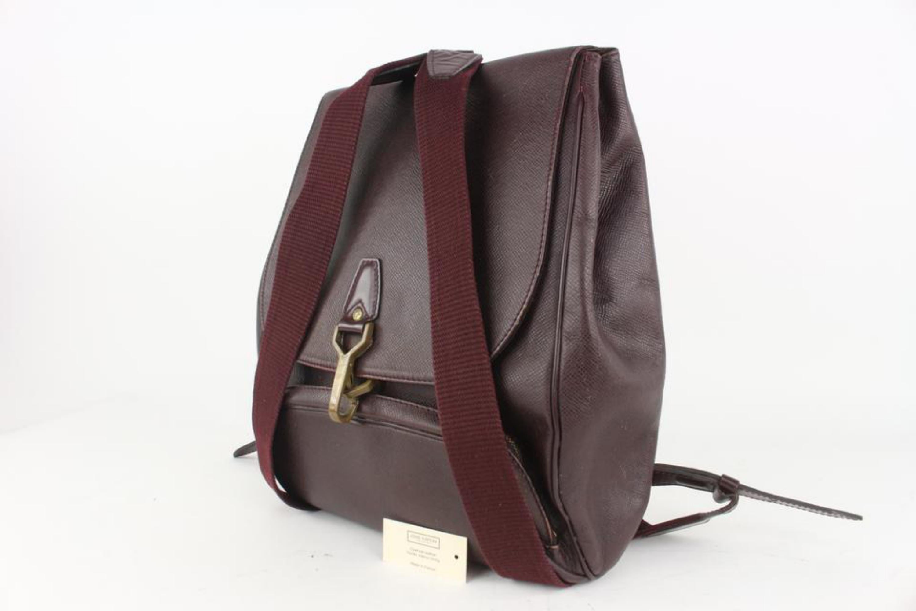 Louis Vuitton Burgundy Taiga Leather Cassiar Backpack 1015lv42 For Sale 7