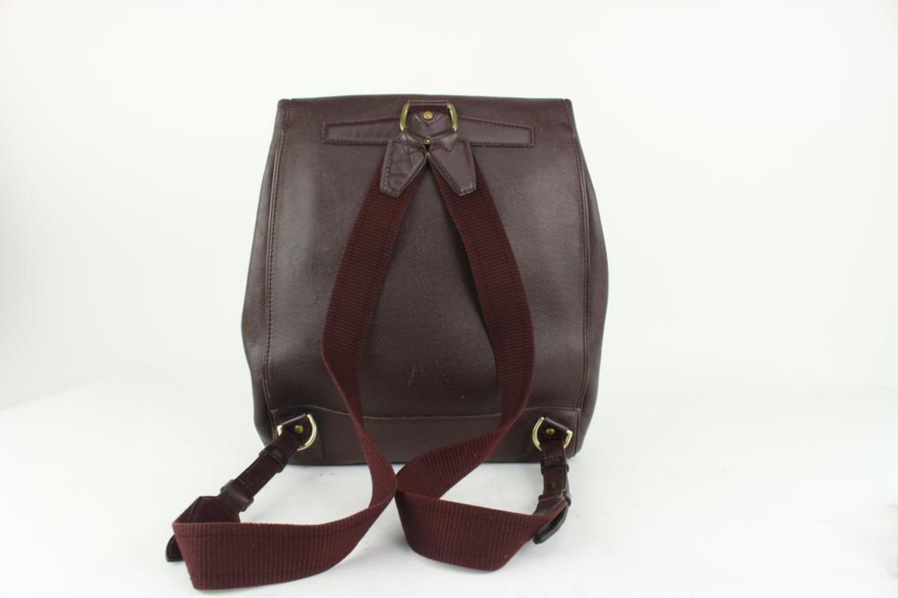 Louis Vuitton Burgundy Taiga Leather Cassiar Backpack 1015lv42 For Sale 2