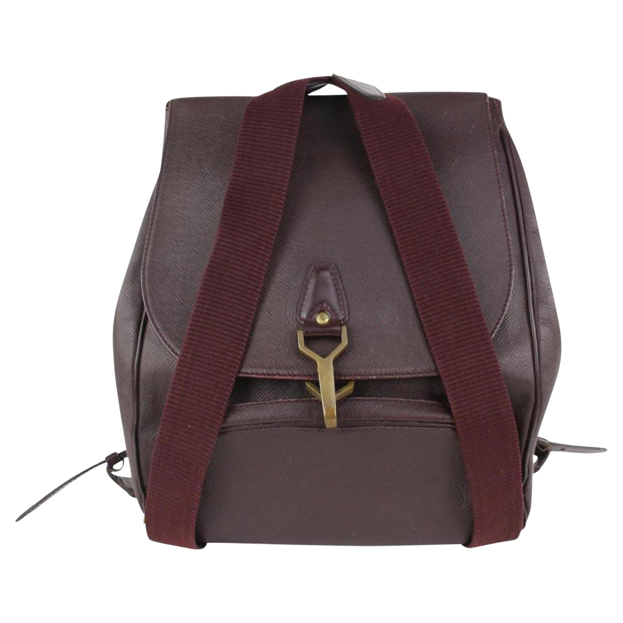 Louis Vuitton Burgundy Taiga Leather Cassiar Backpack 1015lv42 For Sale