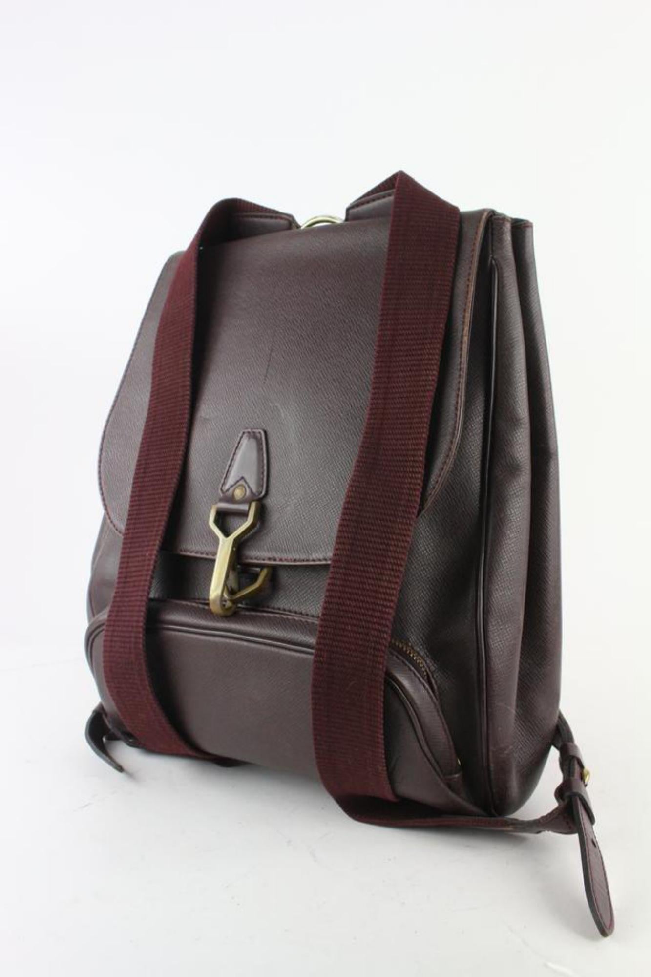 Louis Vuitton Burgundy Taiga Leather Cassiar Backpack 12lv1101 For Sale 5