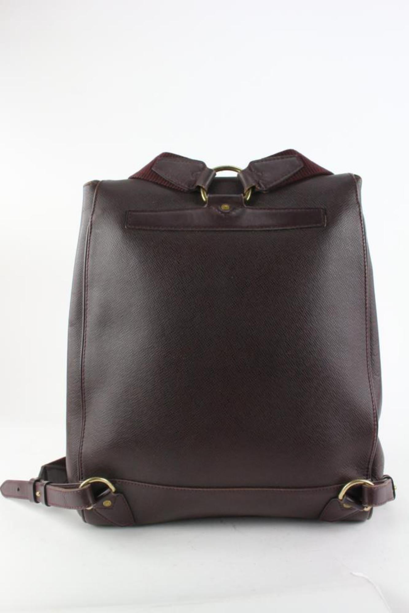 Louis Vuitton Burgundy Taiga Leather Cassiar Backpack 12lv1101 For Sale 1