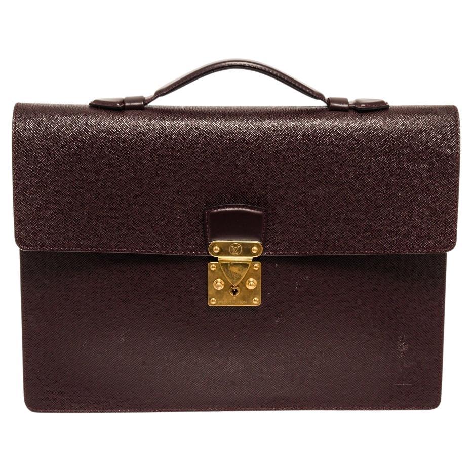Louis Vuitton Burgundy Taiga Leather Serviette Clado Briefcase