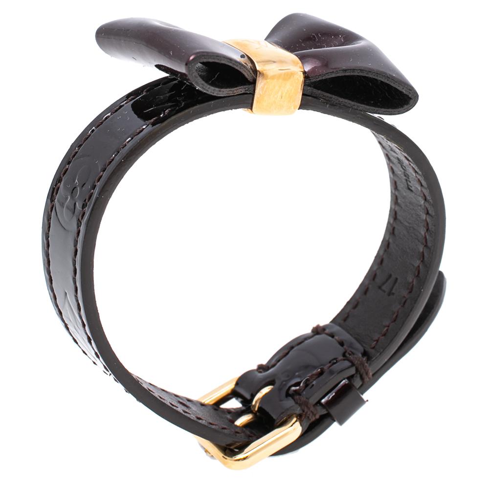 Contemporary Louis Vuitton Burgundy Vernis Monogram Leather Favorite Bracelet
