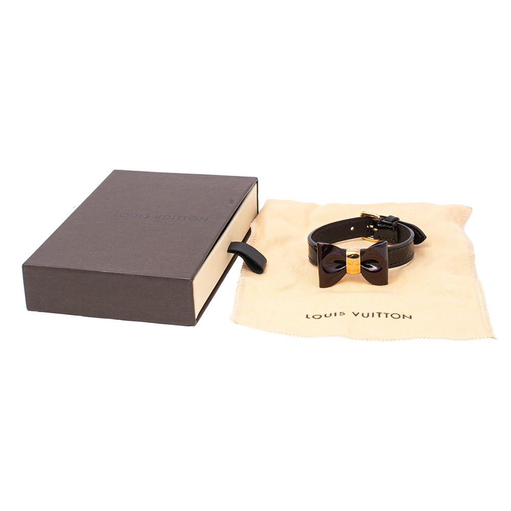 Louis Vuitton Burgundy Vernis Monogram Leather Favorite Bracelet 3