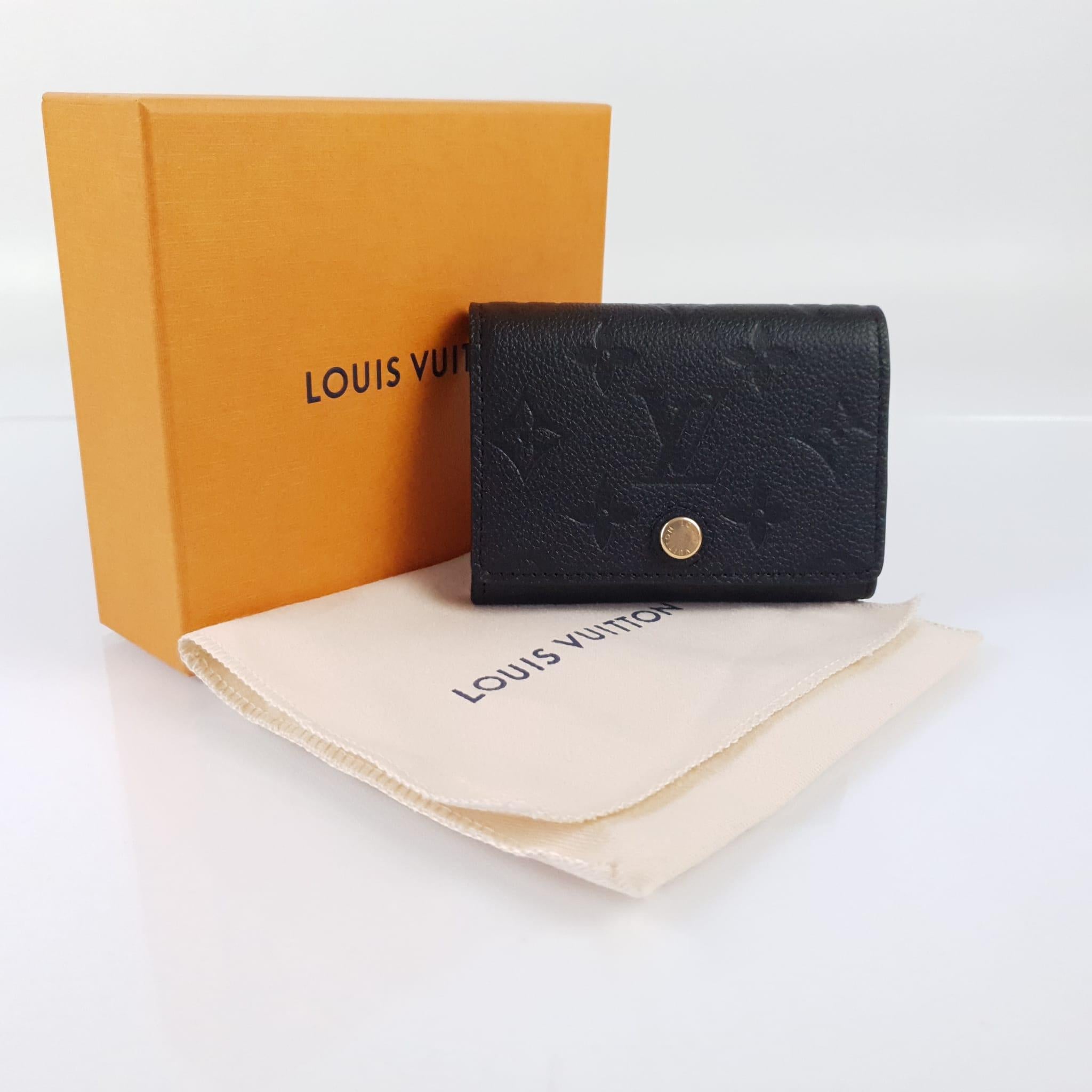 Louis Vuitton Business card holder Black Monogram Empreinte Leather For Sale 6