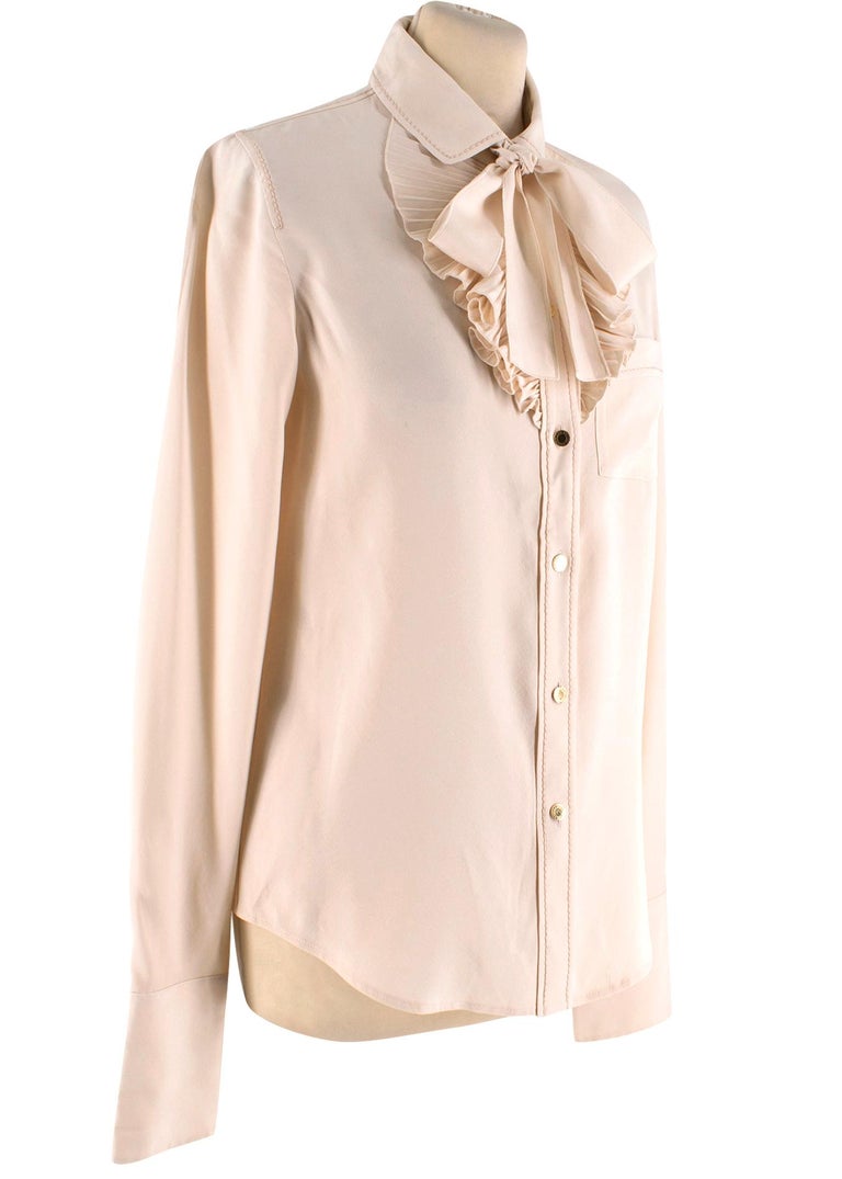Louis Vuitton Button Down Ruffled Blouse XS For Sale at 1stdibs