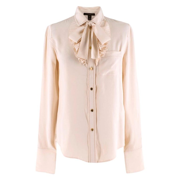 Louis Vuitton Button Down Ruffled Blouse XS at 1stDibs louis vuitton