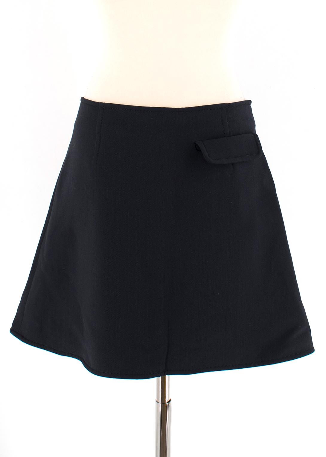 Black Louis Vuitton Button Front Mini Skirt FR 40