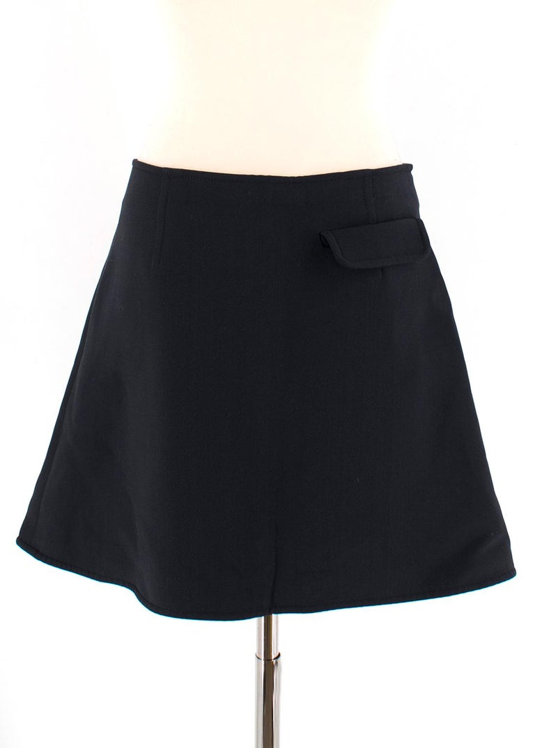 Louis Vuitton Tiered Snap Button Leather Skirt BLACK. Size 36