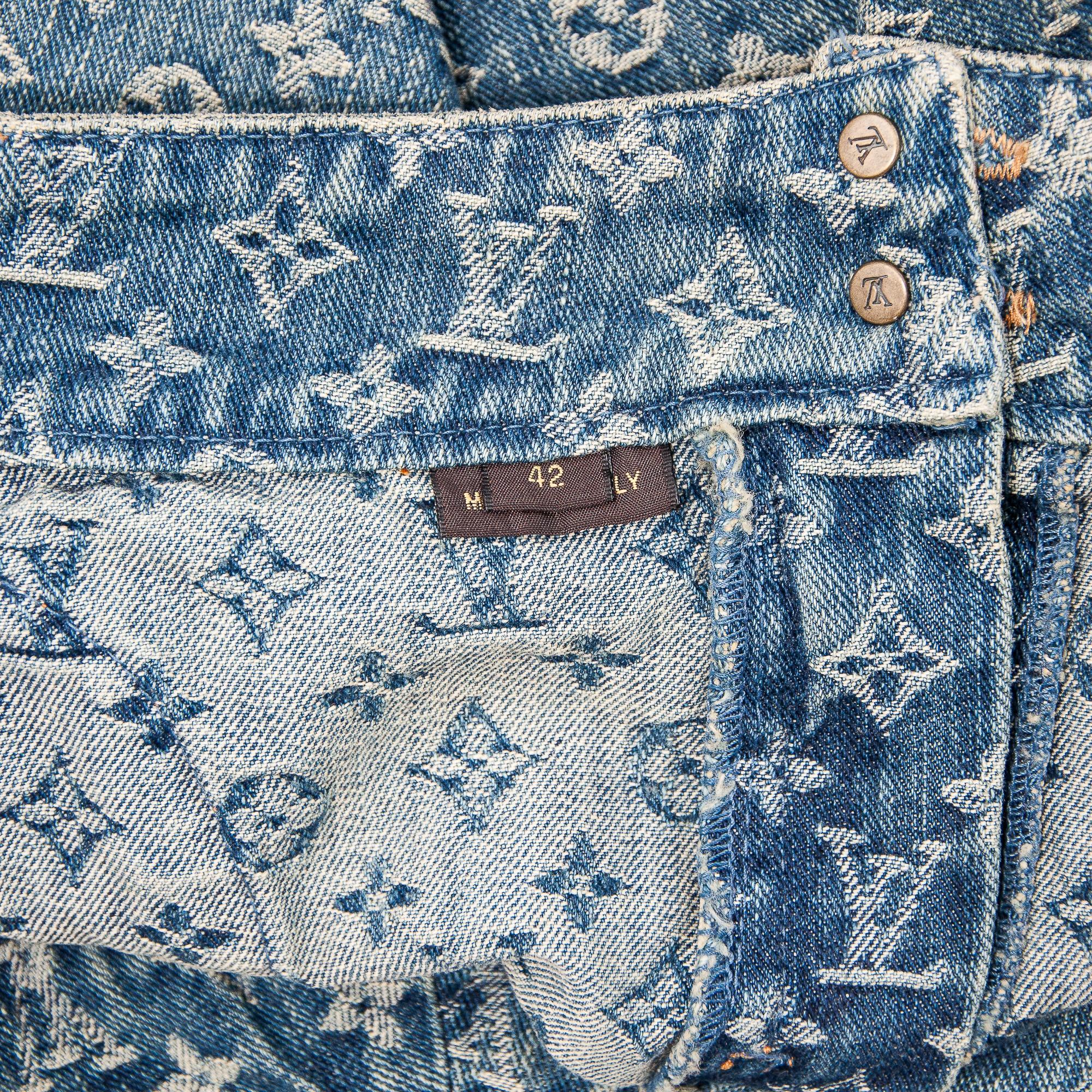 Louis Vuitton by Marc Jacobs 2005 Denim Monogram Mini Jupe taille 42 Bon état à London, GB