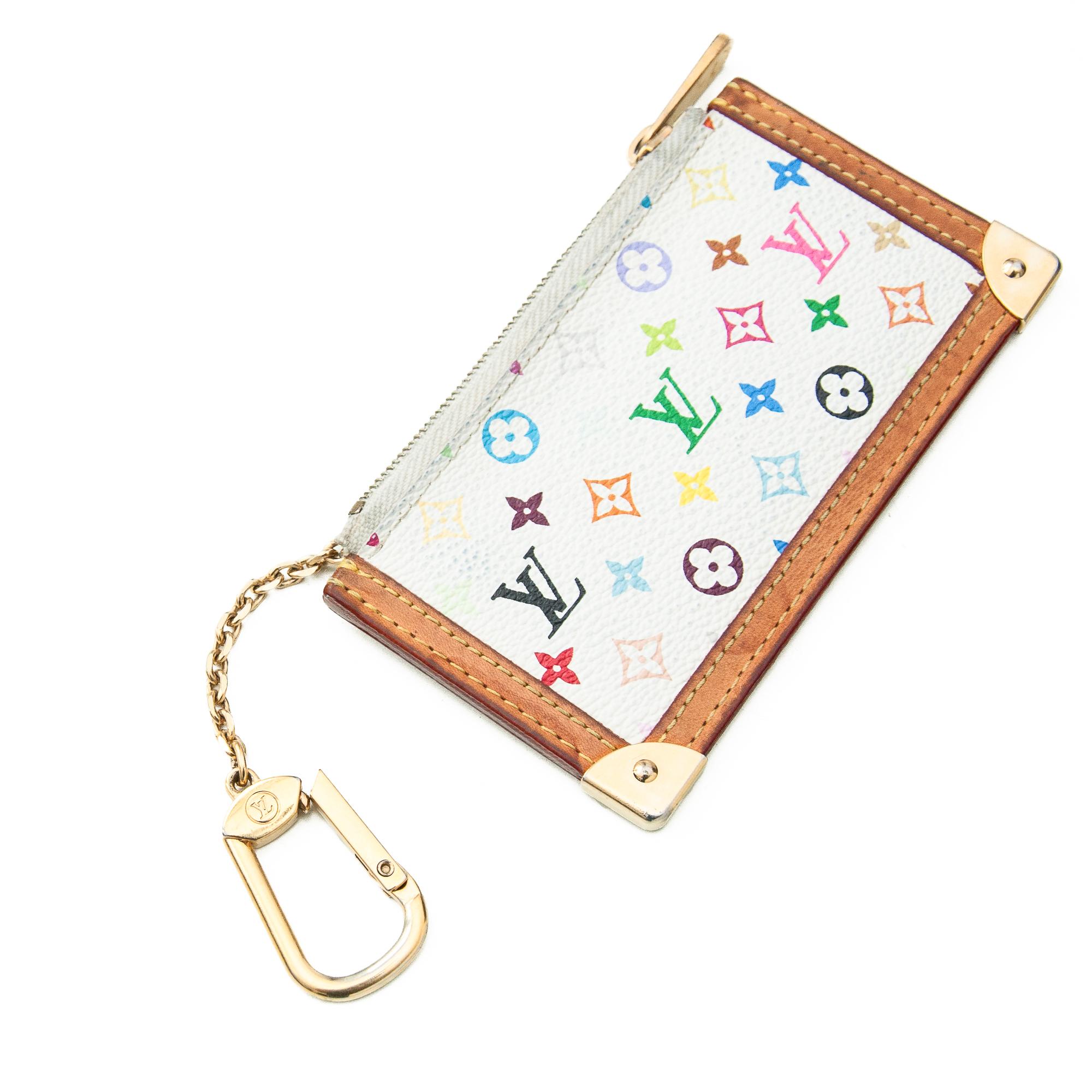 Beige Louis Vuitton by Marc Jacobs 2006 Multicolour Takashi Murakami Cles Coin Purse