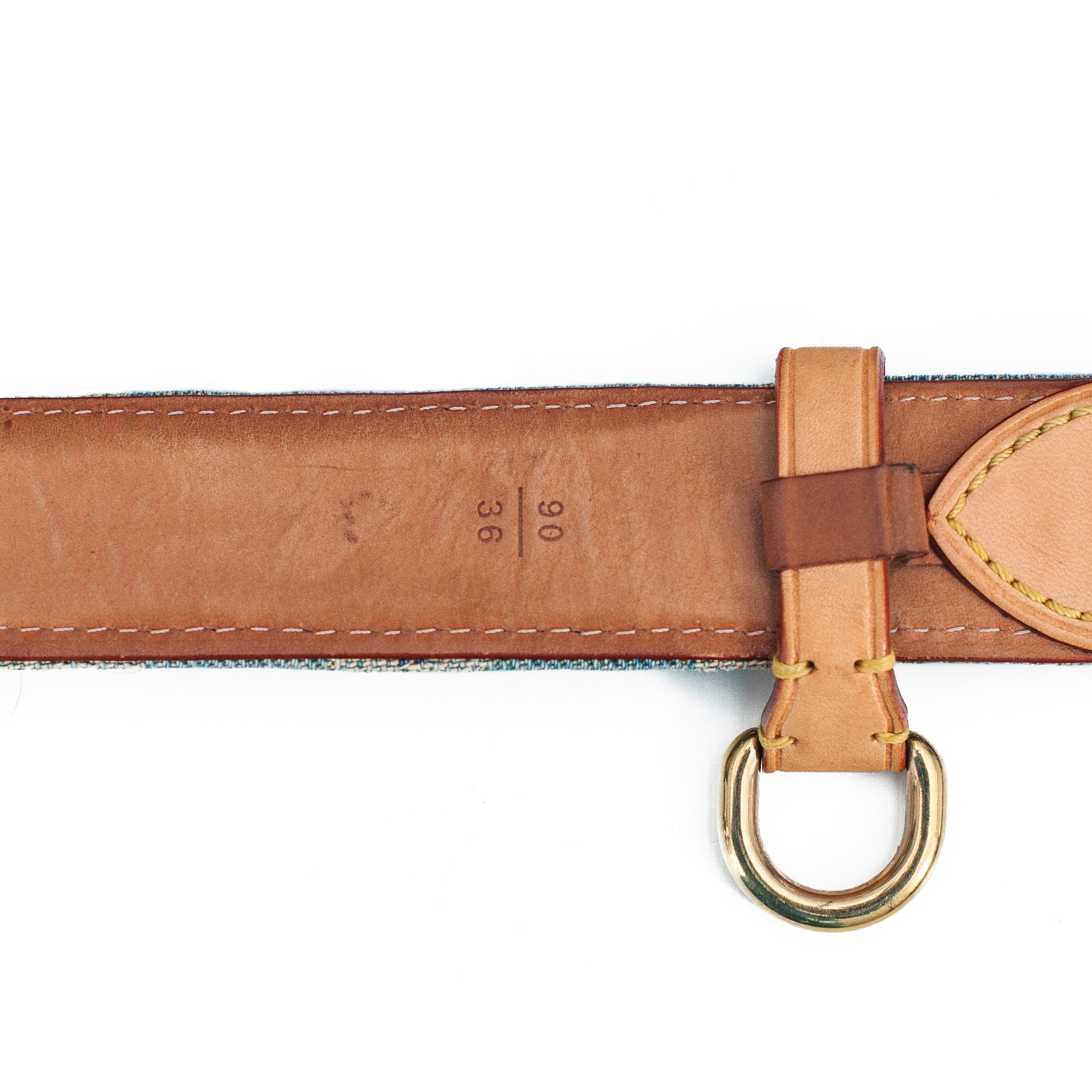 Louis Vuitton by Marc Jacobs 2007 Denim Monogram Belt In Good Condition In London, GB