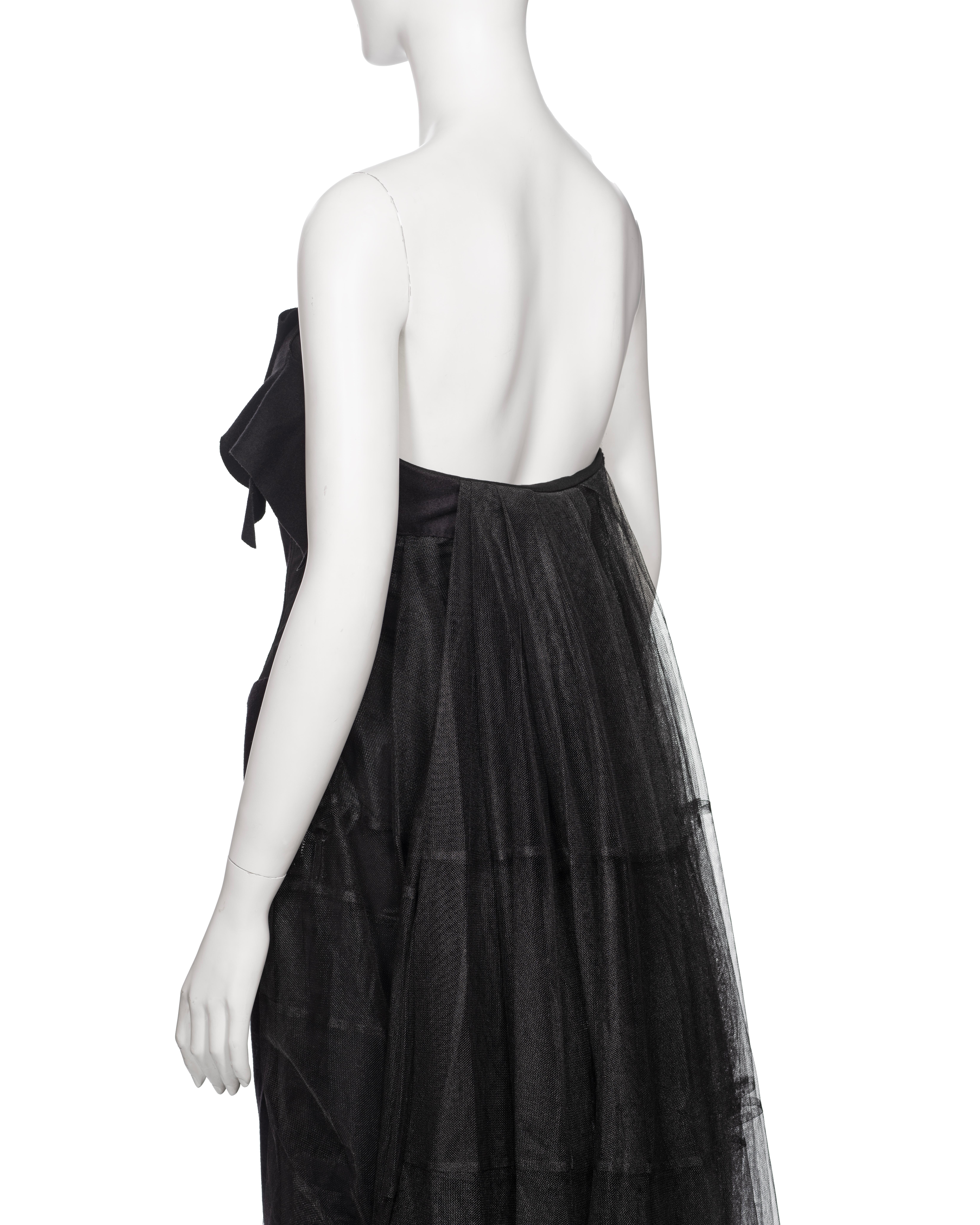 Louis Vuitton by Marc Jacobs Black Wool Strapless Dress with Petticoat, fw 2008 For Sale 7