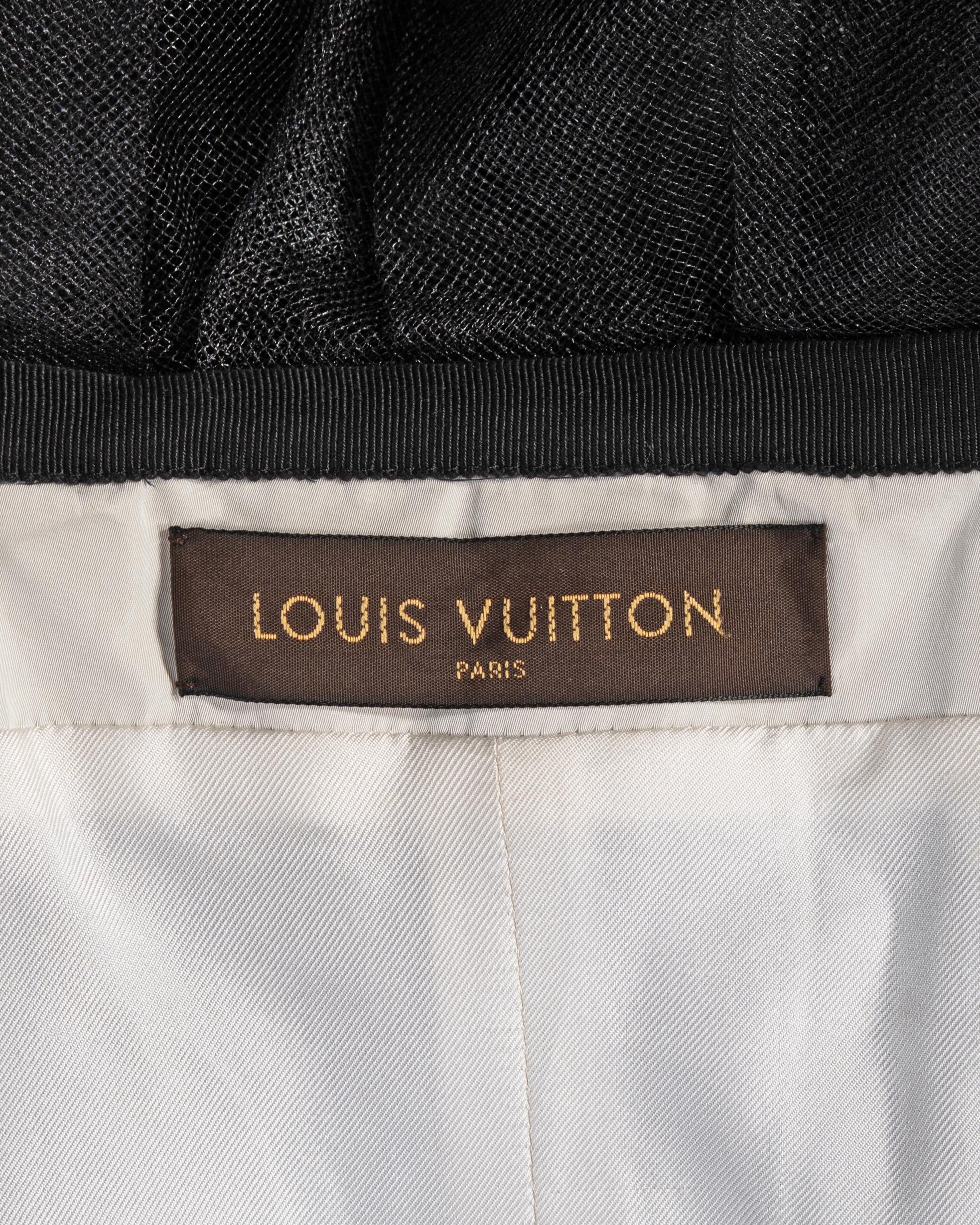 Louis Vuitton by Marc Jacobs Schwarzes trägerloses Kleid aus Wolle mit Petticoat aus Wolle, H/W 2008 im Angebot 12