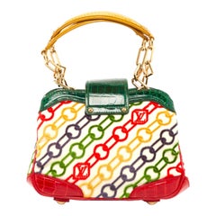 LOUIS VUITTON by Marc Jacobs Multicolor Chain Print Velvet & Alligator Bag