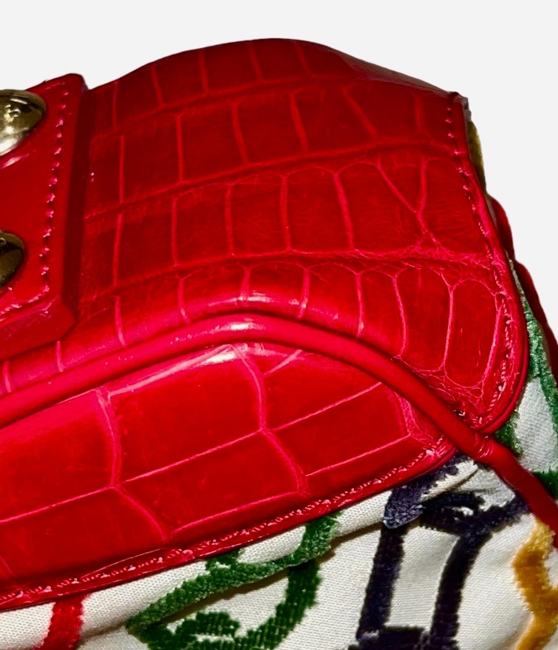 LOUIS VUITTON by Marc Jacobs Multicolor Chain Print Velvet & Alligator Bag 4