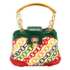 Vintage LOUIS VUITTON by Marc Jacobs Multicolor Chain Print Velvet & Alligator Bag