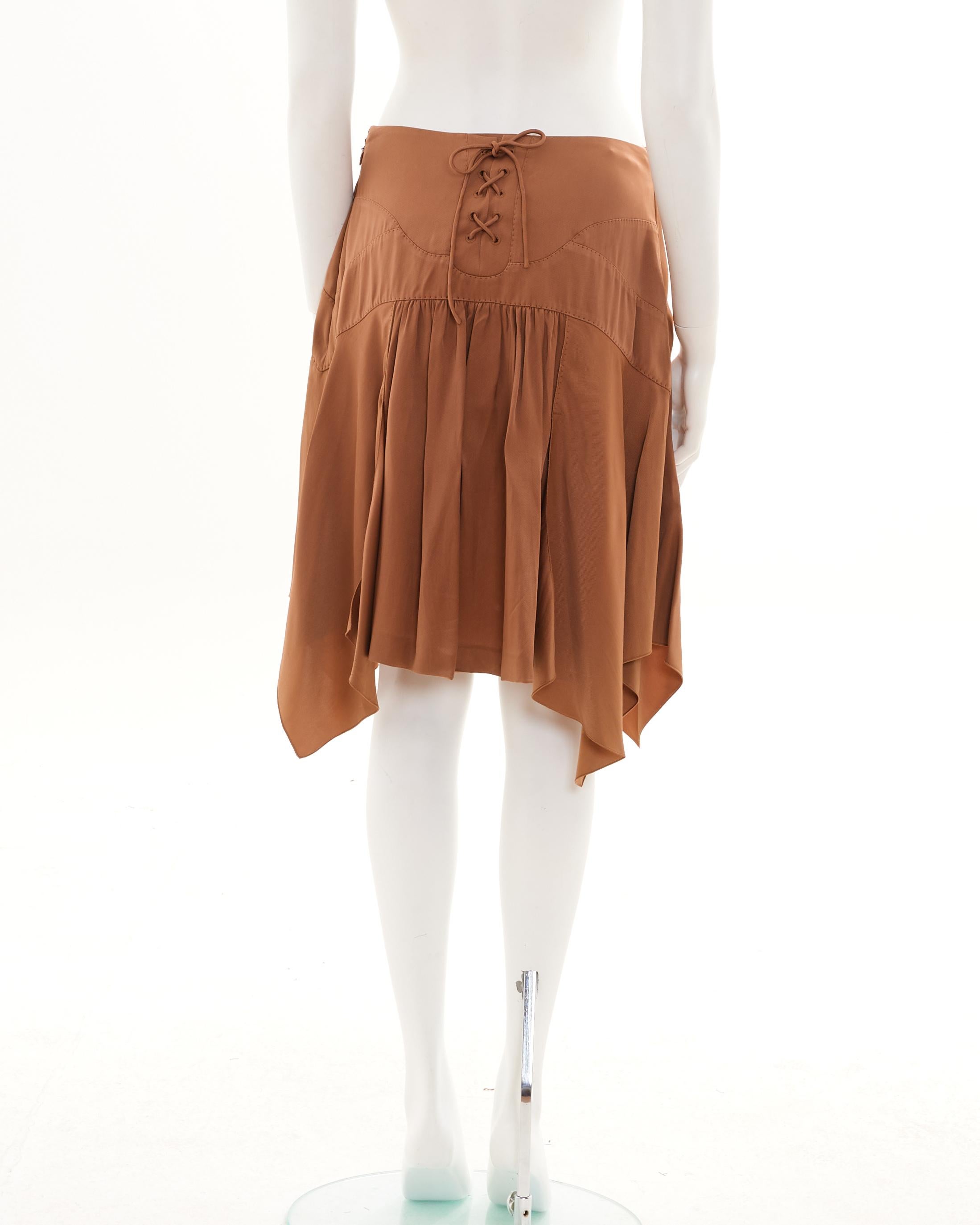 Louis Vuitton by Marc Jacobs Early 00's Set Brown Top and Skirt For Sale 9