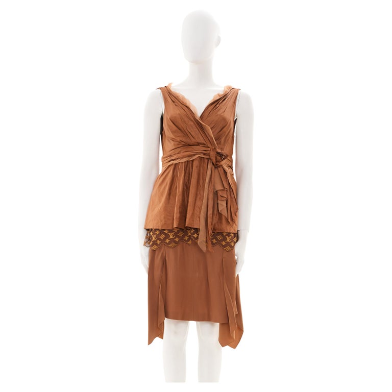 Louis Vuitton by Marc Jacobs Early 00's Set Brown Top and Skirt For Sale at  1stDibs